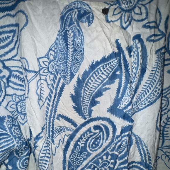 Z & L KERALA BLUE FLORAL/PAISLEY LACE-UP COVER UP M/L - Picture 9 of 13